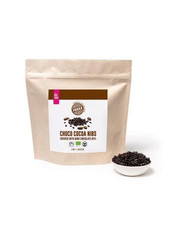 PAKKA Organic Fairtrade Dark Chocolate Cacao Nibs, 1kg, Ecological & Fair Trade Chocolate, Cacao Cocoa Nibs, Manufactured and Packed in