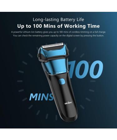 Sejoy Electric Razor for Men - Wet & Dry Foil Shaver with 3-Blade 7500 RPM Motor IPX7 Waterproof - Peacock Blue | International Shipping - Buy Online on GoSupps.com