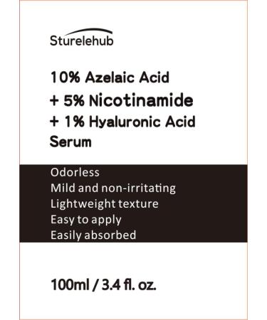Azelaic Acid 10% Serum - Reduces Facial Redness | 3.4 fl. oz. (100ml) - Best Azelaic Acid Serum for Face | International Shipping Available - Buy Online on GoSupps.com