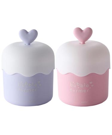 Skincare Bubble Foam Maker - 2Pcs Heart Design Portable Cleanser Foamer for Travel & Home - Fast Foaming Face Wash - Buy Online on GoSupps.com