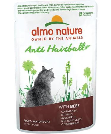 Almo Nature Functional Anti Hairball Multipack Complete Wet Cat Food -3 pouches with Beef/3 pouches with Chicken (pack of 6 pouches x70g) - Buy Online on GoSupps.com