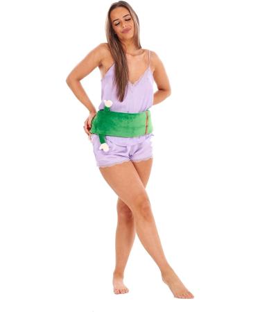Extra Long Elf Hot Water Bottle with Plush Cover - 2L Capacity for Pain Relief | 72cm Long Natural Rubber - Green - Buy Online on GoSupps.com