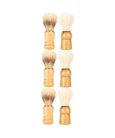 minkissy 6 Pcs Beard Brush Badger Cream Brush Styptic Pen For Shaving Shaving Brush For Men Goatee Template For Men Barber Dust Brush Neck Nylon Wool Travel Hair Brush
