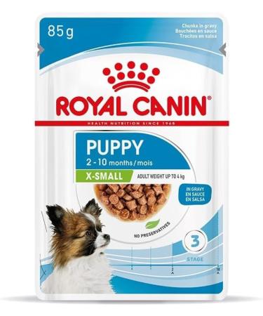 ROYAL CANIN X-Small Puppy | 12 x 85 g | Wet Food for Small Breed Puppies | Up to 10 Months | with Chunks in Sauce | in Sachet - Buy Online on GoSupps.com