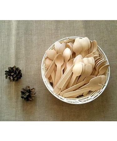 95mm Mini Wooden Ice Cream Spoons 200 Pack Disposable 100% Biodegradable Compostable Dessert Utensils For Party 200 Count (Pack of 1) - Buy Online on GoSupps.com