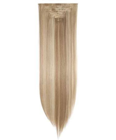 26 Long Straight Ombre Colorful Synthetic Clip in Hair Extensions - Sandy Blonde/Bleach Blonde - 8Pcs 18Clips - 26 Inch - Buy Online on GoSupps.com