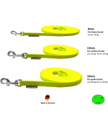 Buy Biothane Dog Leash for Small Dogs - 9mm 3m 5m 10m 15m - Neon Yellow No Hand Loop - Durable & Stylish - Buy Online on GoSupps.com