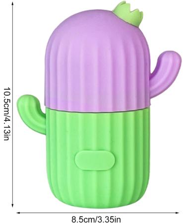 NEFLUM CAKTUS-EISROLLER: GUA-SHA Facial Roller & Ice Cube Maker for Swelling Relief | Beauty Skin Care Tool - Food-Safe Silicone in Green/Violet - Buy Online on GoSupps.com