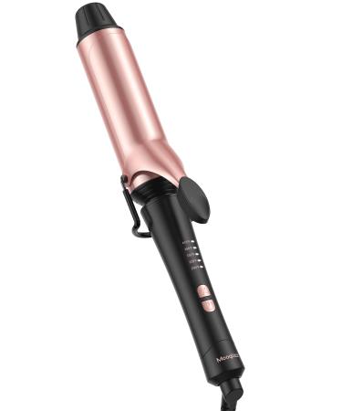 Curling iron 1.5 Inch Large Barrel for Long Hair Ceramic Big Curling Iron for Big Curls Adjustable Temperature Control Enhanced Clamp Dual Voltage Swivel Cord Automatic Shut-off