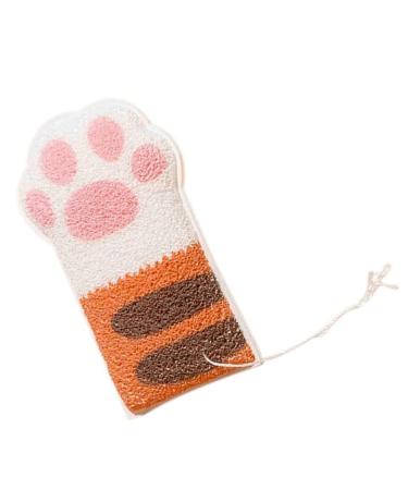 Body Exfoliating Sponge Elastic Cute Bathing Clean Scrub Brush with 4 Cat Paws body exfoliating brush