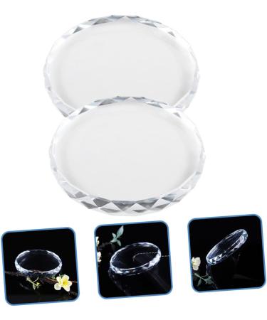  PLAFOPE PLAFOPE 2 Pieces Nail Palette Mini Manicure Palette Nail Art Painting Glass Nail Art Palettes Nail Polish Tray Nail Plate False Eyelashes Crystal Glass - Buy Online on GoSupps.com