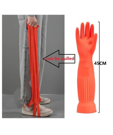 Rubber Flushing Gloves - Waterproof & Oil-Resistant | Ideal for Kitchen Laundry & Household Cleaning (2 Pairs Medium) - Buy Online on GoSupps.com