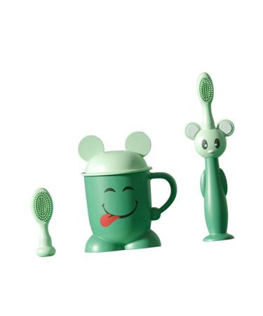 minkissy 1 Set Toothbrush Set Toothbrush with Tooth Cup Oral Care Tooth Training Toothbrush Silicone Toothbrush Teeth Cleaning Brush Sucker Toothbrush Toothbrush