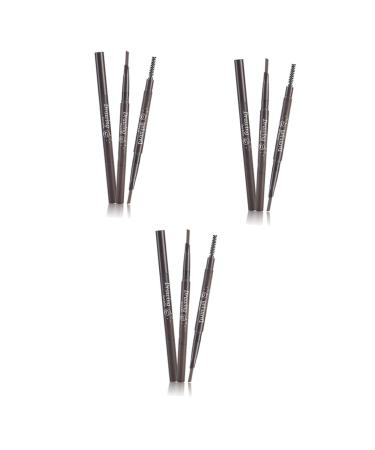 Didiseaon 3pcs 2 1 Eyebrow Pencil Brush Scissor Bumper Eyebrow Pencils To Rotate Five Colors Makeup Tools