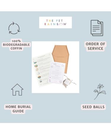 The Pet Rainbow | Small Animal Funeral Kit with Pet Coffin & Casket | For Hamsters, Guinea Pigs, Birds, Gerbils, Reptiles, Fish | Cardboard Coffins | Up to 6kg | 275mm x 150mm x 100mm - Buy Online on GoSupps.com