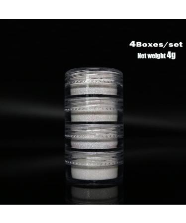 4Jars Pearl Shiny Silver Nail Glitter Powder - White Chrome Glitter Pigment for DIY Manicure - Buy Online on GoSupps.com