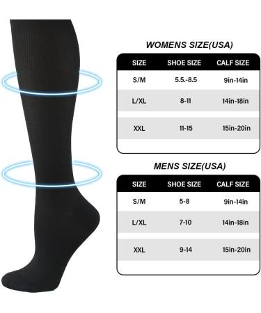 Hycoprot Compression Stockings - 3 Pairs for Men & Women | 15-20 mmHg Support Socks for Fitness Running Cycling & Travel | Black L-XL - Buy Online on GoSupps.com