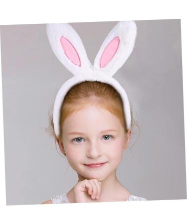 MAGICLULU Headband Animal Decor Stuffed Bunnies Easter Bunny Ears Dress for Girl Stuffed Bunny for Hair Bands Tiara Girl Hair Accessory White Decorations Women's Plush Rabbit Ears 28X13CM White - Buy Online on GoSupps.com