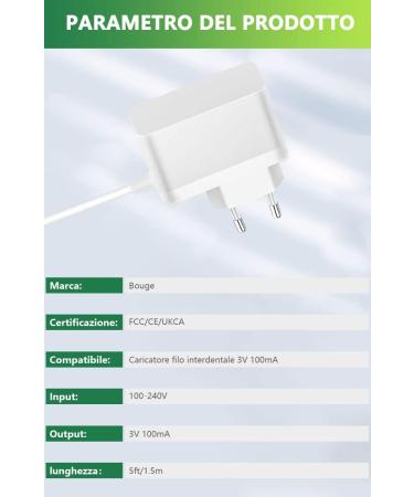 Buy Bouge Flosser Water Charger for Waterpik Models WF-100 WP-100 WP-112 WP-360 - Cordless Plus Netzkabel - Buy Online on GoSupps.com