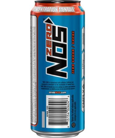 NOS ENERGY Zero Sugar 473mL Cans Pack of 12 - Buy Online on GoSupps.com