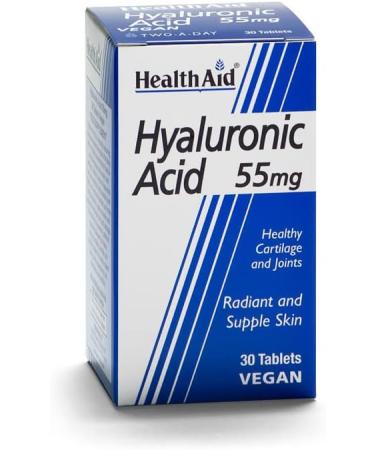 HealthAid Hyaluronic Acid 55mg - 30 Tablets | Skin Hydration & Joint Support - Buy Online on GoSupps.com