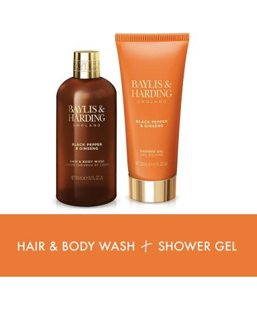 Baylis & Harding Black Pepper & Ginseng Men's Luxury Bathing Duo Gift Set - Vegan Friendly - Buy Online on GoSupps.com