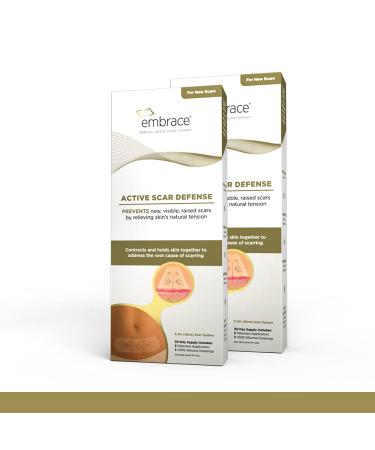 Embrace Scar Treatment, Silicone Sheets for New Scars with Active Scar Defense, Extra Large 6.3 Inch Sheets, 60 Day Supply (Recommended Treatment) Extra Large, 6.3in (60 Day Supply)