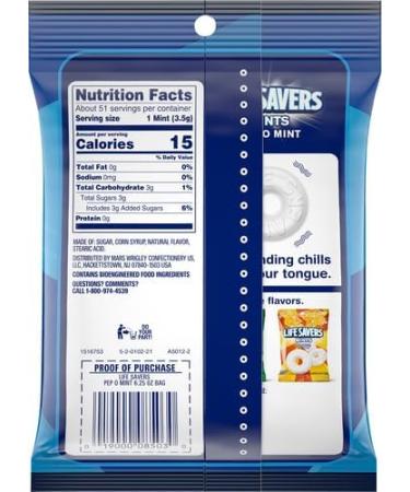 Life Savers Pep O Mint Candy Bag| 6.25 Ounce - Buy Online on GoSupps.com