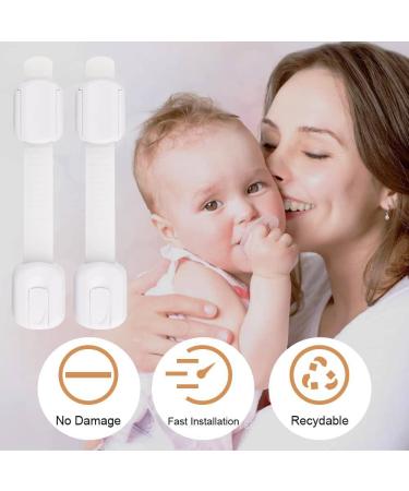 Baby Safety Strap Locks (6 Pack) - Child Proof Cabinet Doors, Drawers, Fridge, Toilet, Dishwasher - No Drilling, 3M Adhesive - Buy Online on GoSupps.com