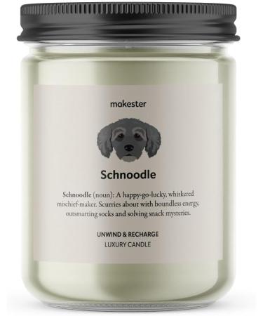Schnoodle Candle - 220g Soy Wax with Madagascan Vanilla Jasmine & Sugared Almond - Perfect Schnoodle Gift by Makester - Buy Online on GoSupps.com