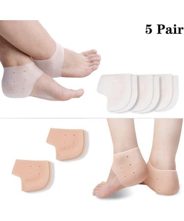 Shop Plantar Fasciitis Gel Sleeve Support - 5 Pairs Breathable Silicone Heel Cushions for Pain Relief | International Shipping - Buy Online on GoSupps.com