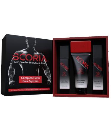 Scoria Skin Care Kit for Men - Anti-Aging with Volcanic Minerals & BCAAs | International Shipping - Buy Online on GoSupps.com
