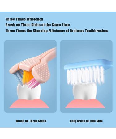 Msling 3-Sided Toothbrush - Ultra-Fine Soft Bristles for Autism & Special Needs - 2PCS Pink & Blue | Ideal for Adults & Children - Buy Online on GoSupps.com
