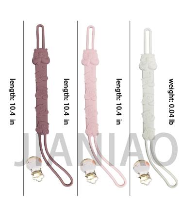 JIANIAO 3 Pack Silicone Pacifier Clip - Secure Strap for Pacifiers, Teethers & Toys - Buy Online on GoSupps.com
