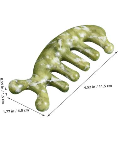 Fomiyes Jade Massage Comb - Acupuncture Handheld Massage Tool for Body Relaxation - 11.50x4.50cm Green Jade Design - Buy Online on GoSupps.com