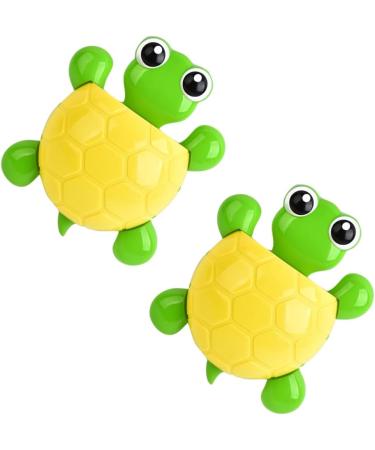 Cabilock Cute Cartoon Toothbrush Holder Set - 2 Suction Holders for Kids - Family Organizer for Toothbrushes & Toothpaste - Yellow - 12.5x16.5cm - Buy Online on GoSupps.com