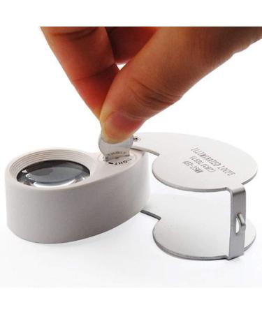 Snowmanna-40x 25mm Illuminated Eye Loupe Jewelry Magnifier Magnifying Glass Jewelry Loupe Tool with Dual Led Lighting (silver) - Buy Online on GoSupps.com