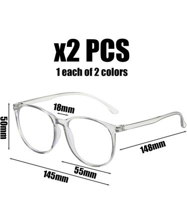 Buy Anti-Blue Light Round Frame Glasses - Non-Prescription Gaming & UV Protection for Men & Women | 2 Pieces | Ideal for Travel & Parties - Buy Online on GoSupps.com