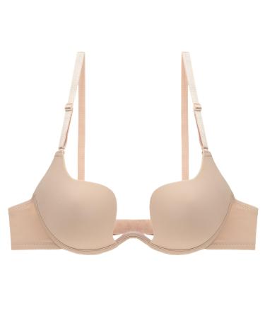 Women's bras with a low back neckline-invisible back-free bra-seamless secret plunge BH Multiway Low-Cut Neckholder-BH 80b Apricot