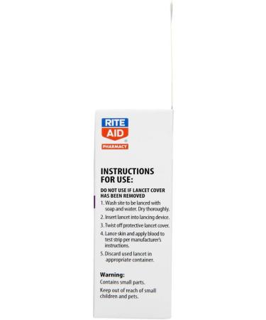 Rite Aid Lancets 30 Gauge 100ct - High-Quality Blood Lancets for Blood Glucose Testing - Buy Online on GoSupps.com