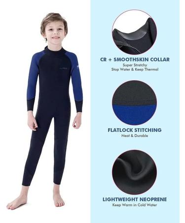 Dark Lightning 3/2mm Kids Wetsuit - Neoprene Thermal Swimsuit for Boys & Girls (X-Small) - Buy Online on GoSupps.com