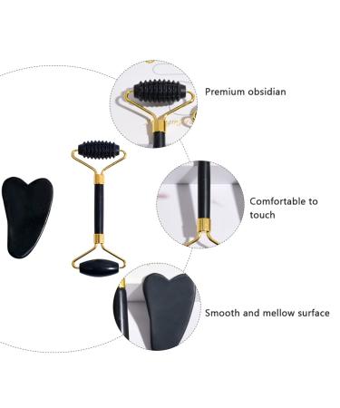 Beaupretty Obsidian Face Massager Set - 2pcs Facial Roller & Miss Horns Beauty Tool for Glowing Skin - Buy Online on GoSupps.com