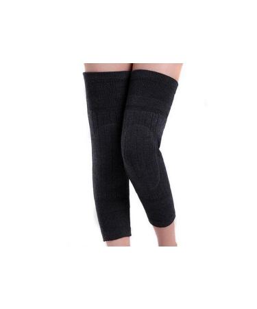 Winter Knee Warmers Knee Brace Sleeve Leg Warmer for Women Men Wool Thicken Thermal Knee Brace Sleeve Black