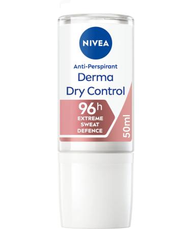NIVEA Derma Dry Control Antiperspirant 96h Deodorant Roll-On (50 ML) Women s' Deodorant with Extreme Sweat and Odour Defence and Skin Protection