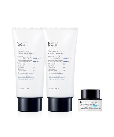 belif Moisturizing Bomb Duo Skincare Set | 26 Hours Lightweight & Soothing Hydration | Moisturizer for Dry Oily & Sensitive Skin | Clinically Tested Face Cream | Antioxidant Facial Cream | 5.07 Fl Oz