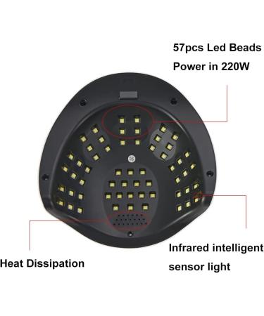 VACANON UV Nail Lamp 220W Quick Drying Curing Gel Nail Dryer UV Resin Light with 10/30/60/99S Timer Display for Home Salon Beginner Starter Set - Buy Online on GoSupps.com