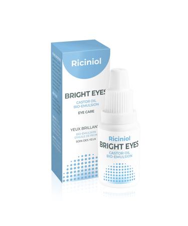 Riciniol Bright Eyes - Castor Oil emulsion enriched with Vitamins C  E and lavender essential oil. Skincare around the eyes. Eyelash & Eyebrow Growth Oil 15ml.