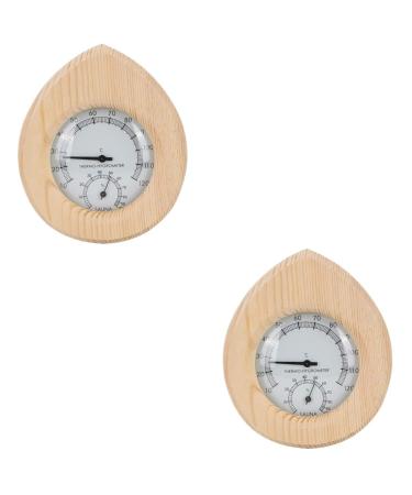 Yardwe 2st sauna temperature and moisture knife Hygrometer exterior sauna Interior moisture knife moisturizer Inner moisture meter for at home inside thermometer wood