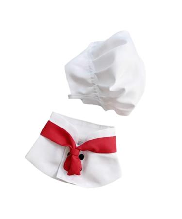 BROLEO Pet Chef Hat Pet Chef Costume Breathable Washable Adjustable Size Cute for Dogs (L)