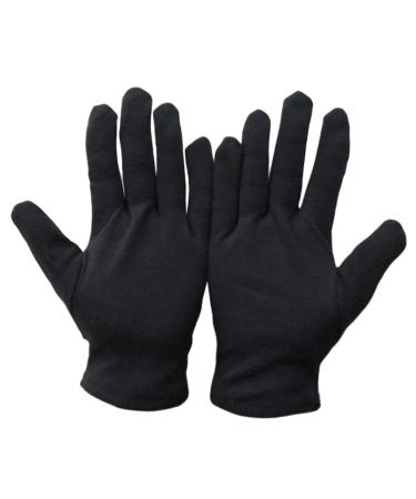 Ipetboom 12 Pairs Safety Warm Gloves Hospital Glove Examination Gloves Moisturizing Gloves Black Stretch Gloves Cotton Gloves Costume Honor Guard Gloves Moisture Wen Wan Work Coin